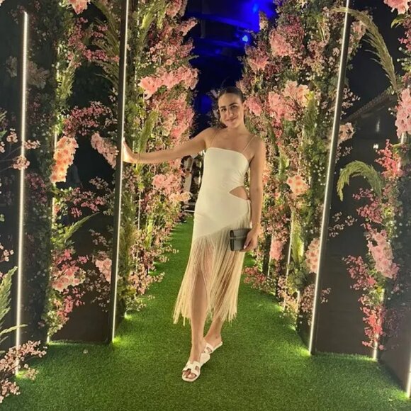 Meshki White Yasmin  Cut-Out Fringe Cocktail Dress - Picture 4 of 5